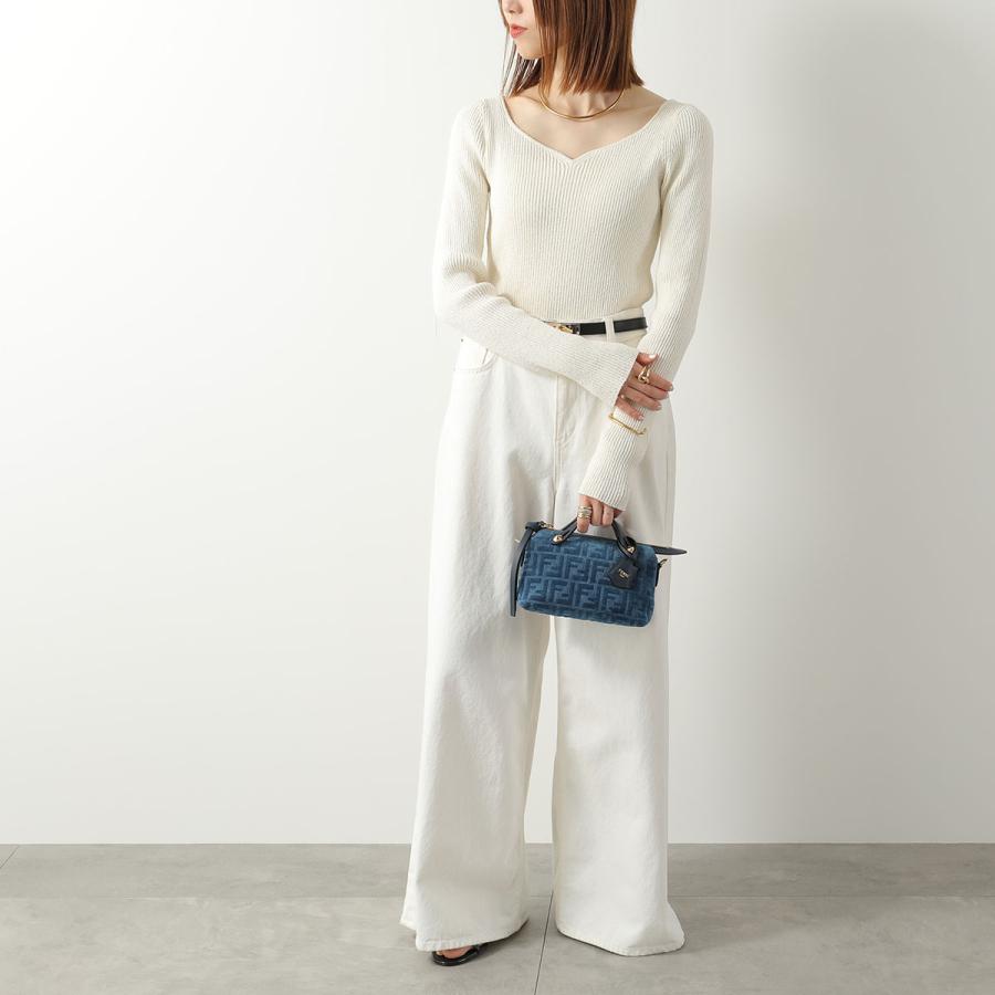 FENDI フェンディ ショルダーバッグ MINI BY THE WAY DENIM FLOCK FF バイ ザ ウェイ 8BS098 AVR6 レディース ミニ 鞄 F1UJW 8BS098AVR6F1UJW