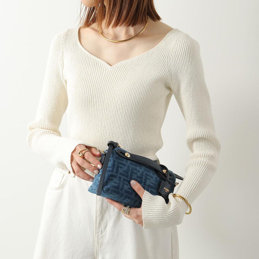 FENDI フェンディ ショルダーバッグ MINI BY THE WAY DENIM FLOCK FF バイ ザ ウェイ 8BS098 AVR6 レディース ミニ 鞄 F1UJW 8BS098AVR6F1UJW