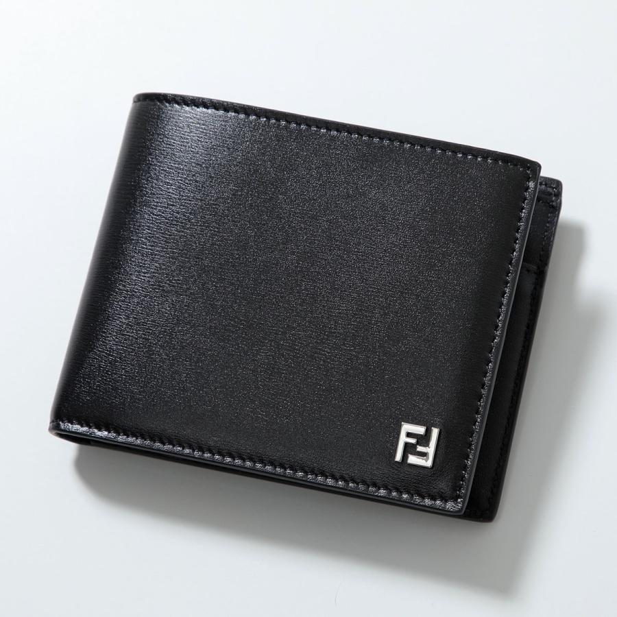 FENDI フェンディ 二つ折り財布 7M0001 AVV6 メンズ レザー FFロゴ スクエアFF 小銭入れあり ミニ財布の画像