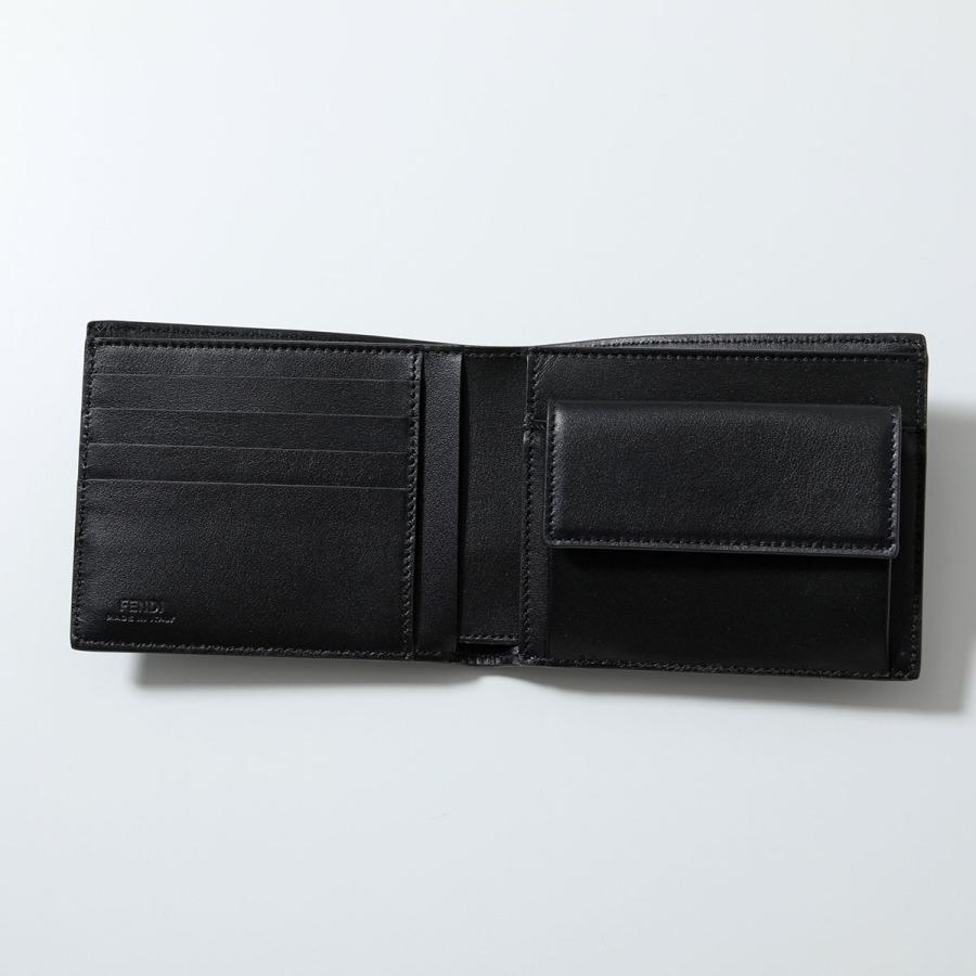 FENDI フェンディ 二つ折り財布 7M0001 AVV6 メンズ レザー FFロゴ スクエアFF 小銭入れあり ミニ財布の画像