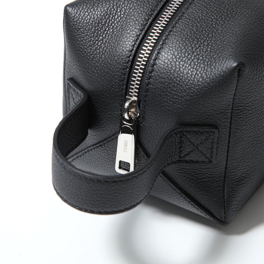 FENDI フェンディ クラッチバッグ ルイ ポーチ 7N0170 ASIH メンズ ハンドバッグ セカンドバッグ カーフレザー ズッカ ロゴ 鞄 F0GXN/BLACKの画像
