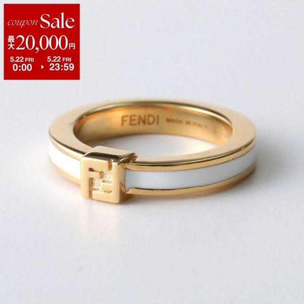 FENDI フェンディ リング FOREVER フォーエバー 8AL217 TL9 レディース FFロゴ 指輪 アクセサリー F0A47/SOFT-GOLD+WHITE 8AL217TL9F0A47の画像