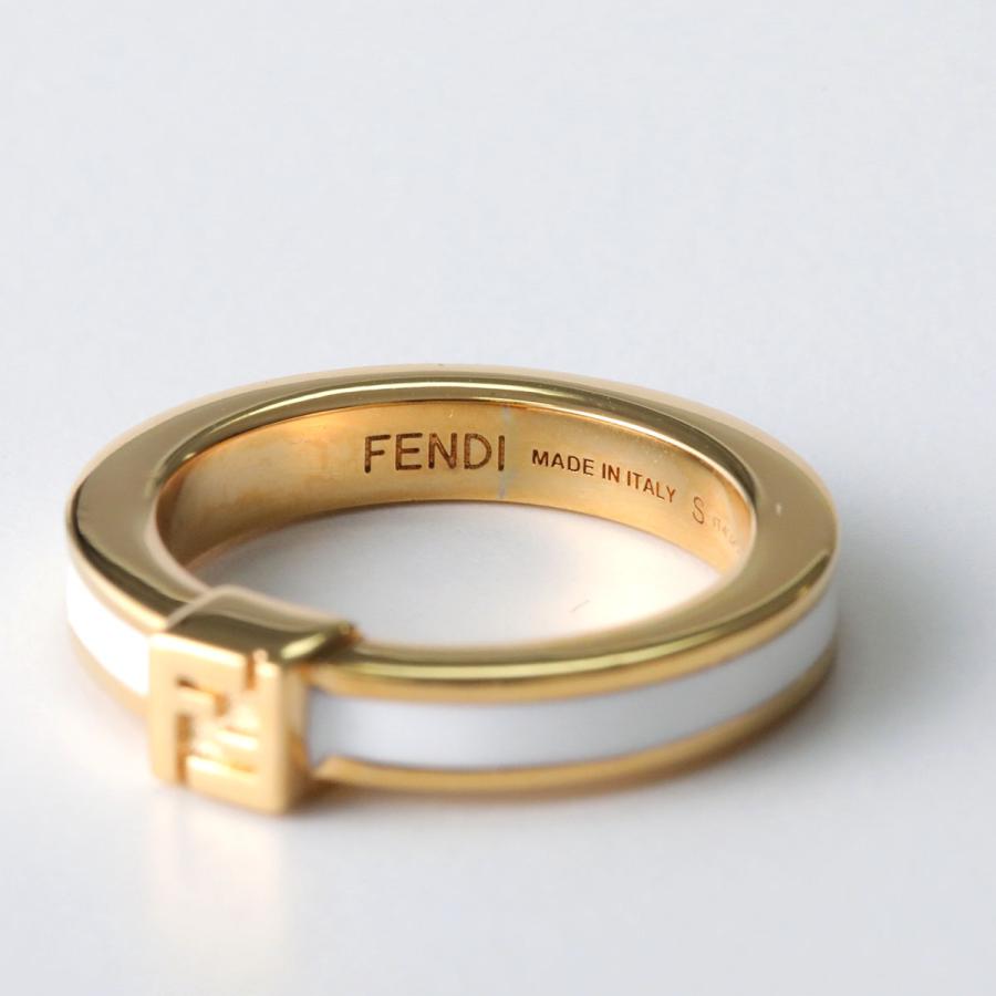 FENDI フェンディ リング FOREVER フォーエバー 8AL217 TL9 レディース FFロゴ 指輪 アクセサリー F0A47/SOFT-GOLD+WHITE 8AL217TL9F0A47の画像