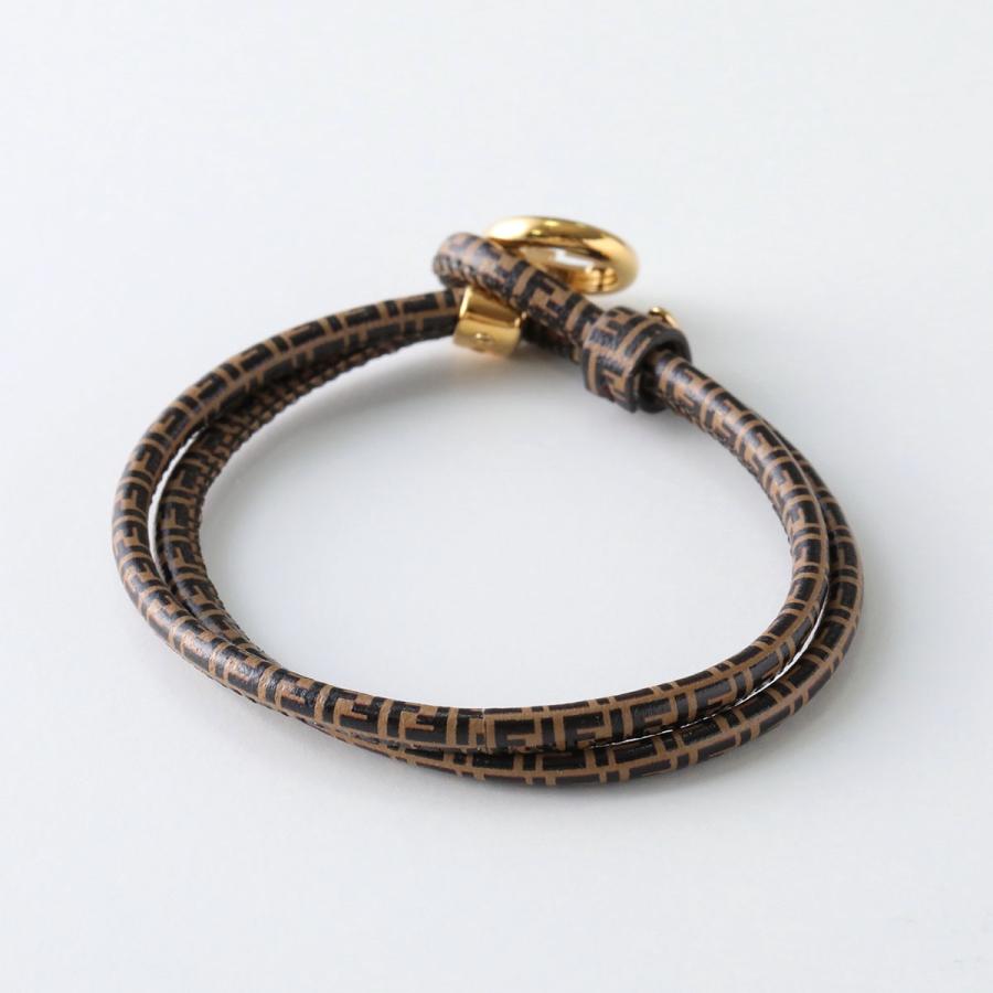 FENDI フェンディ ブレスレット EVER ROUND エバーラウンド 8AL320 B09U レディース レザー FFロゴ ズッカ柄 アクセサリー F1N1S/TOBACCO+BROWNの画像