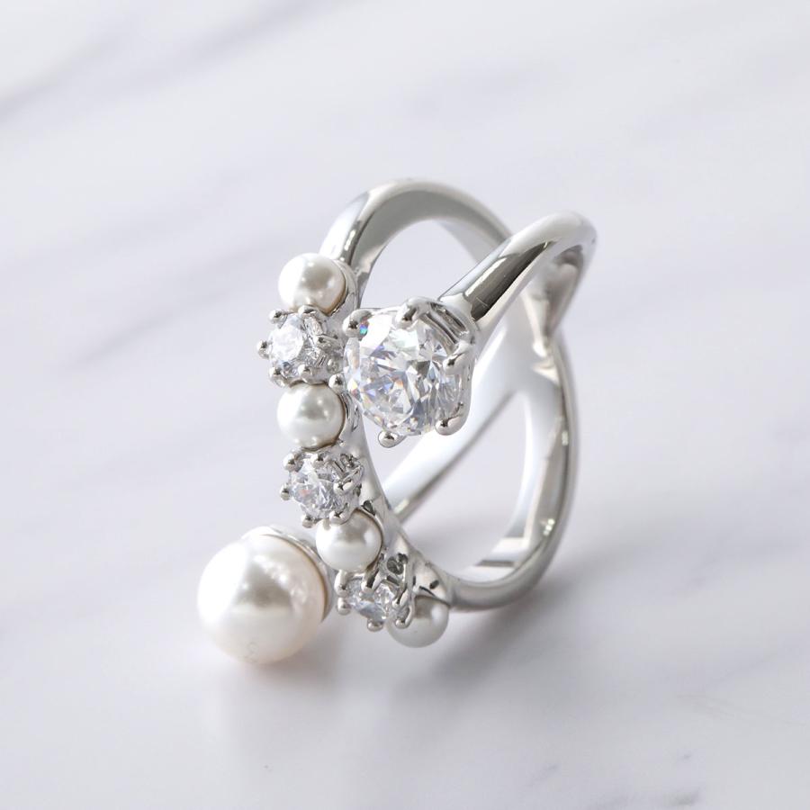 SWAROVSKI スワロフスキー リング Matrix マトリクス RING PEARL レディース 指輪 アクセサリー クリスタル パール OPEN-WHITE/RHSの画像