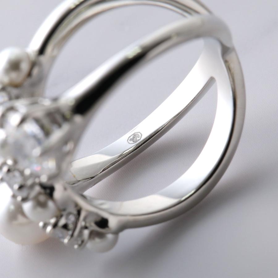 SWAROVSKI スワロフスキー リング Matrix マトリクス RING PEARL レディース 指輪 アクセサリー クリスタル パール OPEN-WHITE/RHSの画像