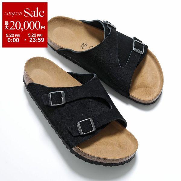 BIRKENSTOCK ビルケンシュトック サンダル Zrich BS チューリッヒ 1025045 メンズ レギュラー幅 スウェード フラット シューズ 靴 Blackの画像
