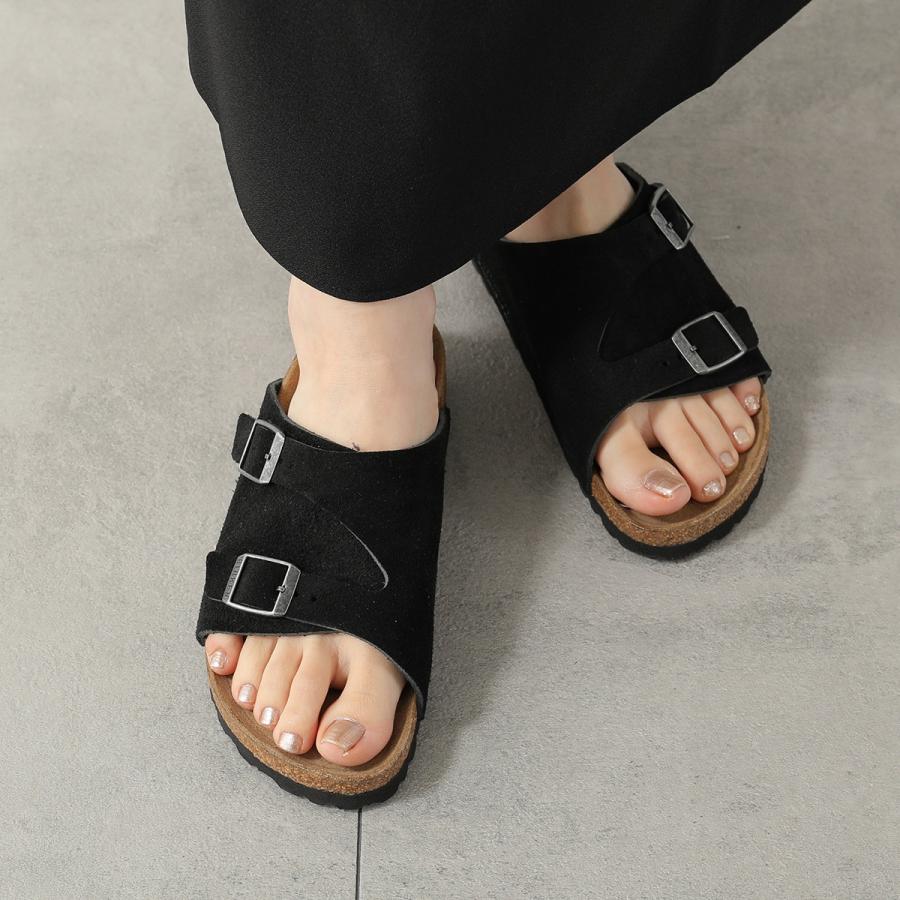 BIRKENSTOCK ビルケンシュトック サンダル Zrich BS チューリッヒ 1025045 メンズ レギュラー幅 スウェード フラット シューズ 靴 Blackの画像