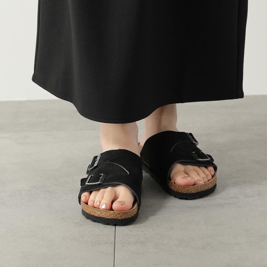 BIRKENSTOCK ビルケンシュトック サンダル Zrich BS チューリッヒ 1025045 メンズ レギュラー幅 スウェード フラット シューズ 靴 Blackの画像