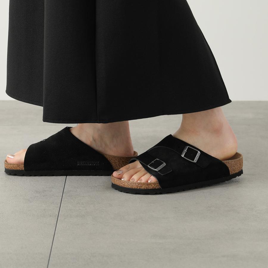 BIRKENSTOCK ビルケンシュトック サンダル Zrich BS チューリッヒ 1025045 メンズ レギュラー幅 スウェード フラット シューズ 靴 Blackの画像