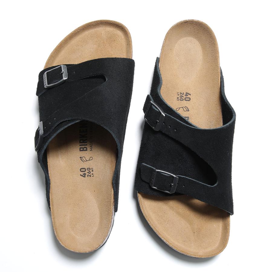 BIRKENSTOCK ビルケンシュトック サンダル Zrich BS チューリッヒ 1025045 メンズ レギュラー幅 スウェード フラット シューズ 靴 Blackの画像