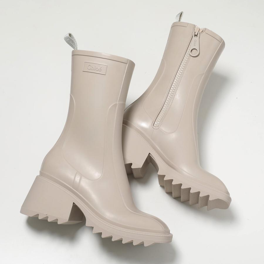 Chloe クロエ レインブーツ BETTY ベティ CHC22A239Z2 レディース ショートブーツ ミドルブーツ チャンキーヒール ラバー スクエアトゥ ロゴ シューズ 靴の画像