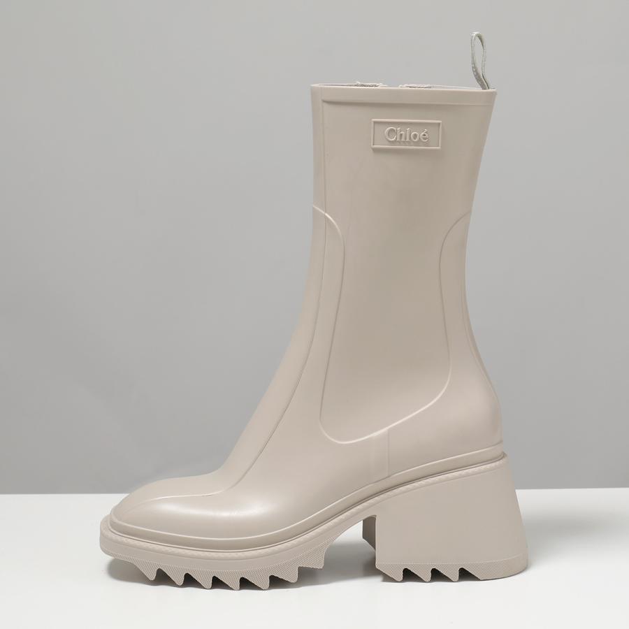 Chloe クロエ レインブーツ BETTY ベティ CHC22A239Z2 レディース ショートブーツ ミドルブーツ チャンキーヒール ラバー スクエアトゥ ロゴ シューズ 靴の画像