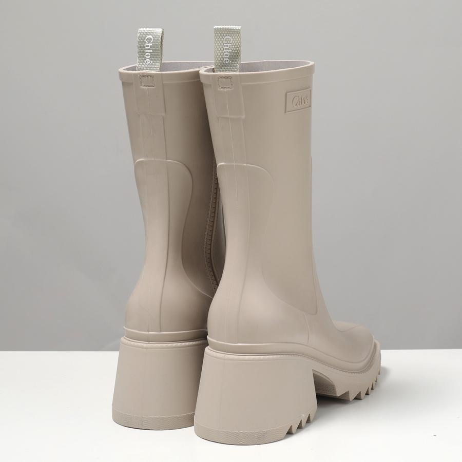 Chloe クロエ レインブーツ BETTY ベティ CHC22A239Z2 レディース ショートブーツ ミドルブーツ チャンキーヒール ラバー スクエアトゥ ロゴ シューズ 靴の画像