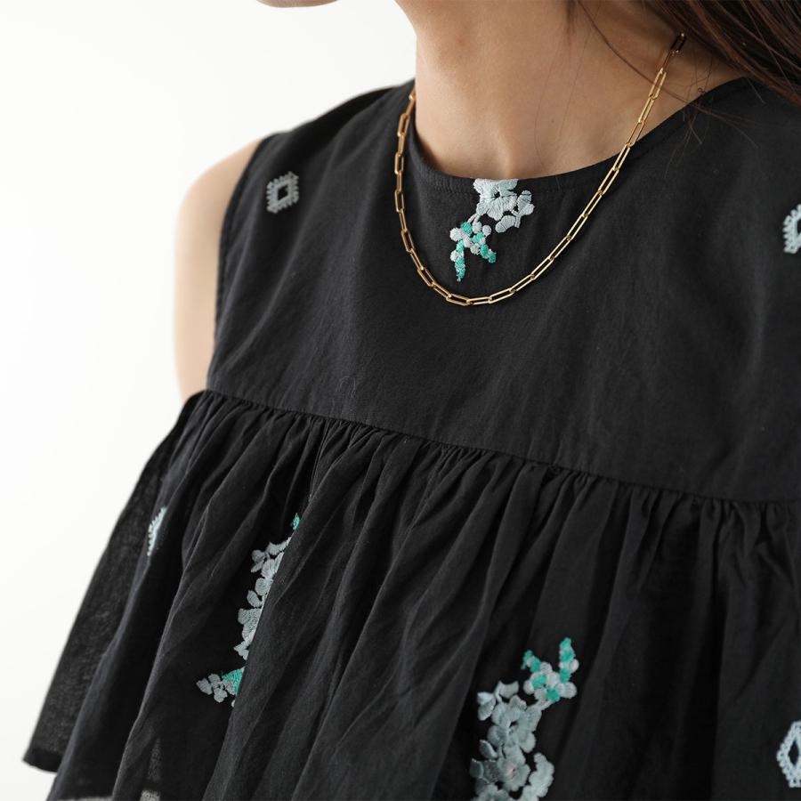 ne quittez pas ヌキテパ 刺繍レースノースリーブ NE QUITTEZ PAS!（ヌキテパ） ne Quittez pas ブラウス Cotton Voile