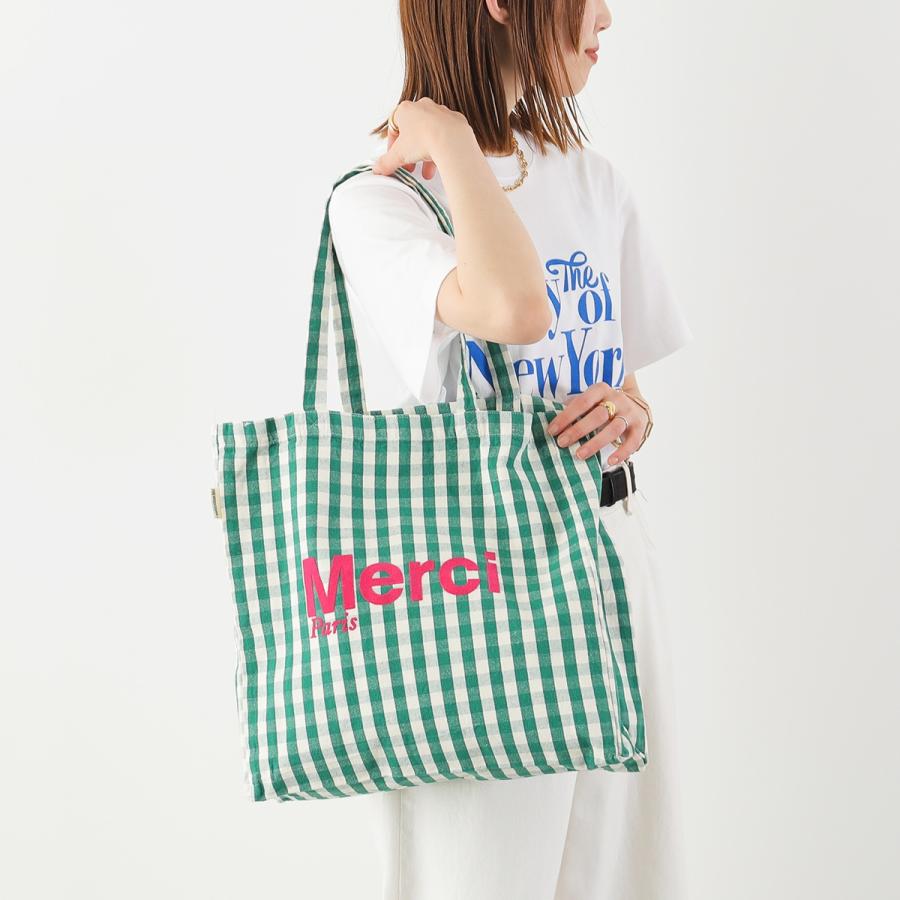 [2色]メッシュ編みトートバッグ Merci MERCI（メルシー） トートバッグ CABAS MERCI レディース ロゴ