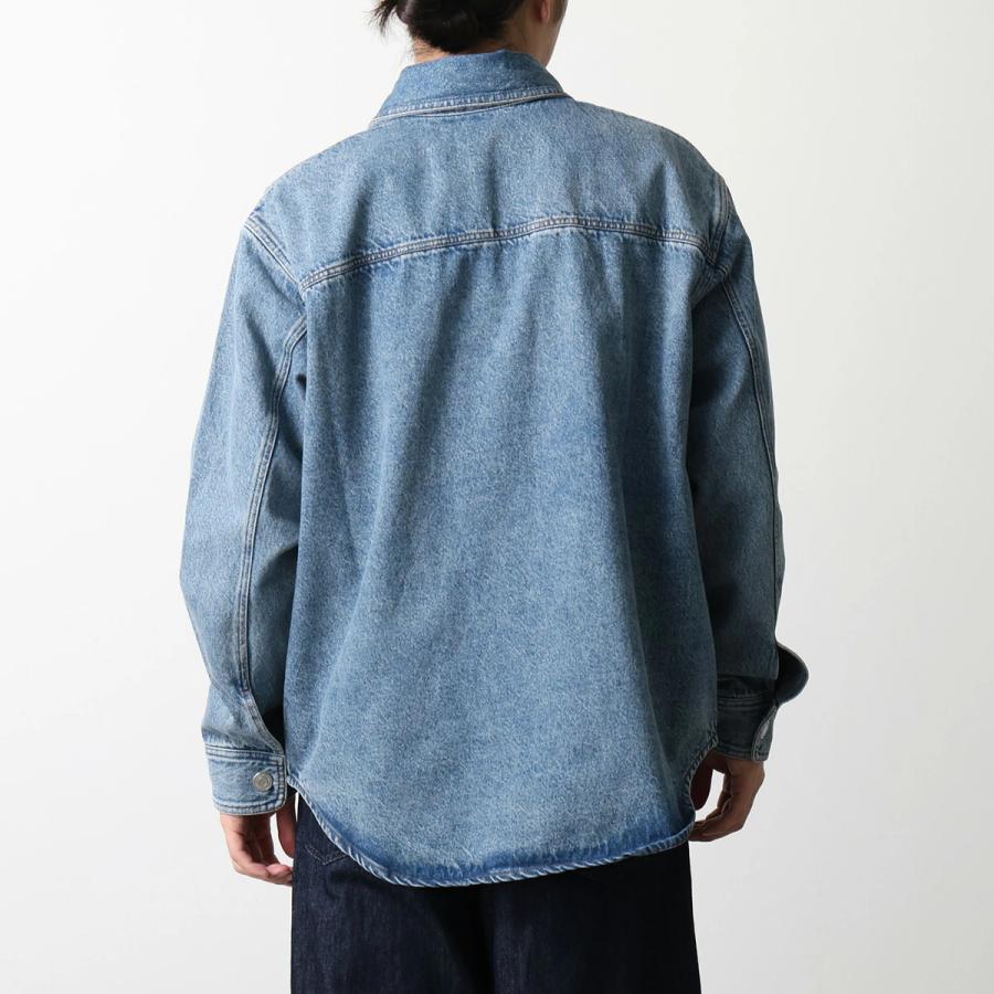 ami paris アミパリス デニムジャケット UJK897 DE0046 DE0124 メンズ ウォッシュドデニム オーバーシャツ Ami De Coeur ロゴ 刺繍の画像