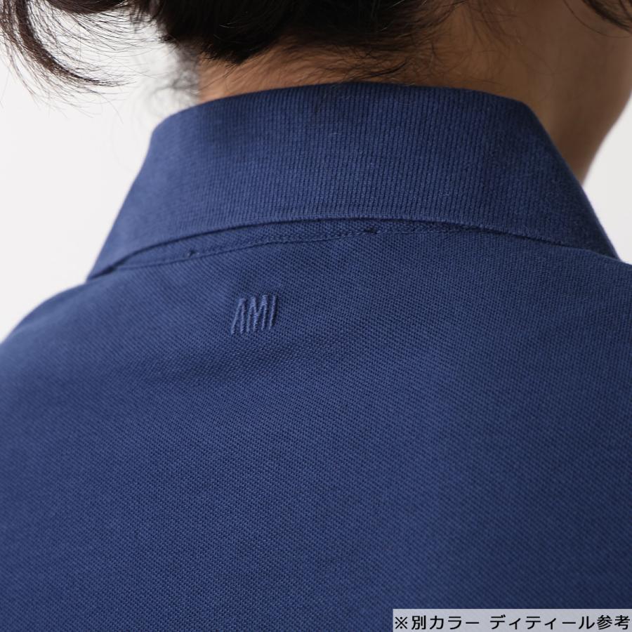 ami paris アミパリス ポロシャツ Ami De Coeur UPL428 JE0221 レディース コットンピケ ハート ロゴ 刺繍 半袖 136/BLANC-CREMEの画像