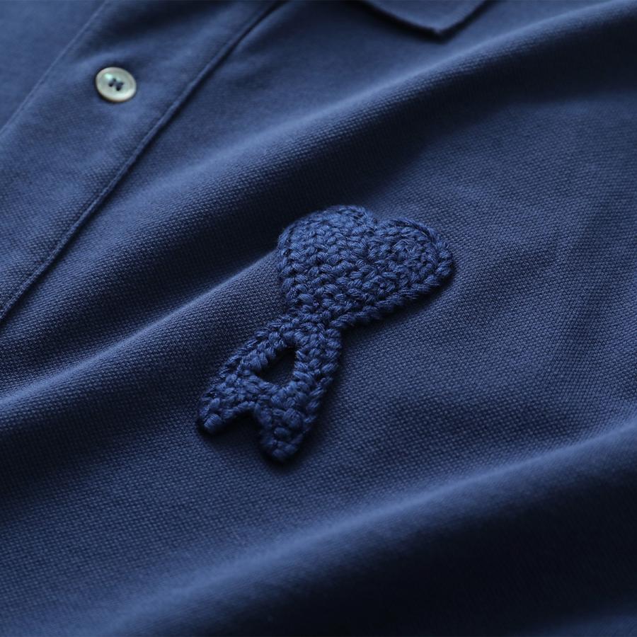 ami paris アミパリス ポロシャツ Ami De Coeur UPL428 JE0221 レディース コットンピケ ハート ロゴ 刺繍 半袖の画像