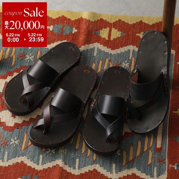 JUTTA NEUMANN ユッタニューマン トングサンダル FRANK フランク メンズ レザー クロスベルト BIRKENSTOCK SOLE フラット シューズ 靴の画像