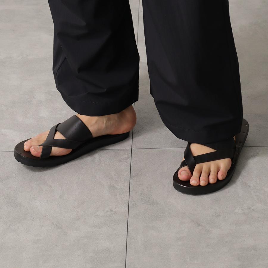 JUTTA NEUMANN ユッタニューマン トングサンダル FRANK フランク メンズ レザー クロスベルト BIRKENSTOCK SOLE フラット シューズ 靴の画像