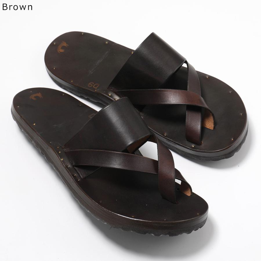 JUTTA NEUMANN ユッタニューマン トングサンダル FRANK フランク メンズ レザー クロスベルト BIRKENSTOCK SOLE フラット シューズ 靴の画像