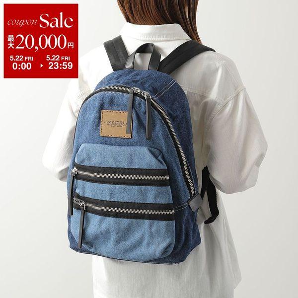 MARC JACOBS マークジェイコブス ザ カラーブロック デニム バイカー バックパック ラージ 2P5HBP003H03 レディース リュック ロゴ 鞄 404/INDIGO-MULTIの画像