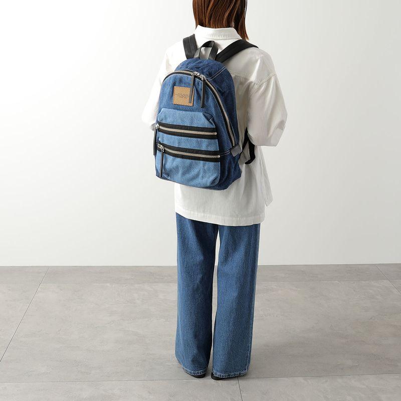 美品✨マークジェイコブス ザ モノグラム デニム バックパック リュック ブルー MARC JACOBS（マーク・ジェイコブス） ザ カラーブロック デニム