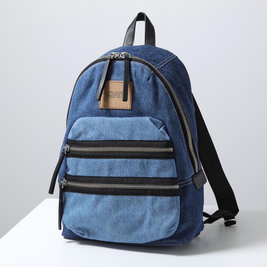 MARC JACOBS マークジェイコブス ザ カラーブロック デニム バイカー バックパック ラージ 2P5HBP003H03 レディース リュック ロゴ 鞄 404/INDIGO-MULTIの画像