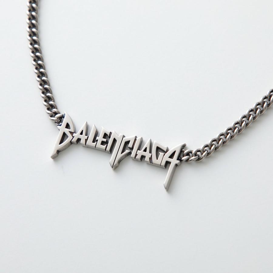 BALENCIAGA バレンシアガ ネックレス 787781 TZ99I メンズ チェーン メタルロゴ アクセサリー 真鍮 プラス 0911の画像