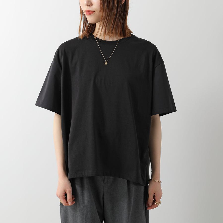 24591✨️タグ付き✨ヘルノ ロゴプリント 半袖T 黒 ロゴプレート 38 HERNO（ヘルノ） Tシャツ JG000320D 52000 レディース 半袖 カットソー