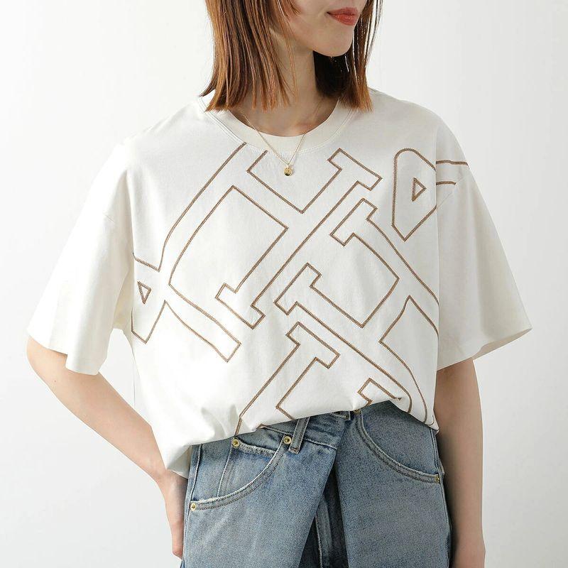 【美品】HERNO ヘルノ 半袖ジャケット ホワイト ロゴジップ 近年モデル HERNO（ヘルノ） Tシャツ JG000306D 52131 レディース 刺繍 ロゴ 半袖