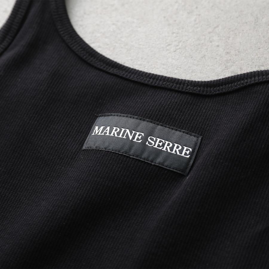 Marine Serre マリーン セル タンクトップ Moon Logo Ribbed Jersey Crop Tank Top WTO507A CJER0011 レディース ムーンロゴ 刺繍 リブ クロップド丈の画像