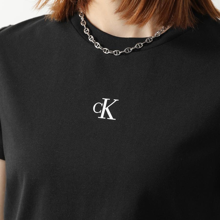 Calvin Klein カルバンクライン Tシャツ A - SS LOGO CROPPED TEE LV047AB213 レディース ロゴ 半袖 クルーネック クロップド丈の画像