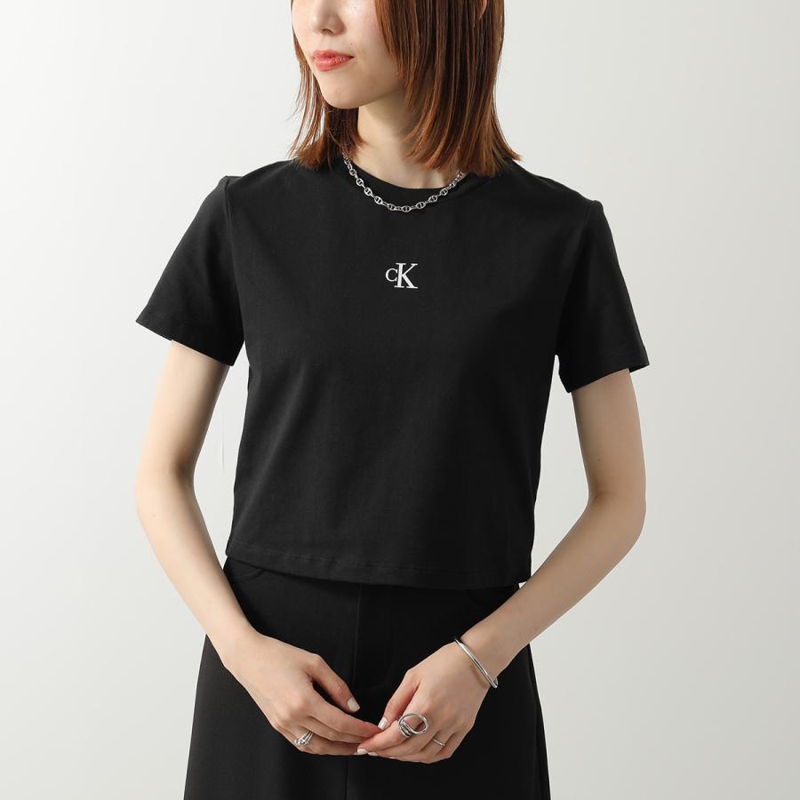 Calvin Klein カルバンクライン Tシャツ A - SS LOGO CROPPED TEE LV047AB213 レディース ロゴ 半袖 クルーネック クロップド丈の画像