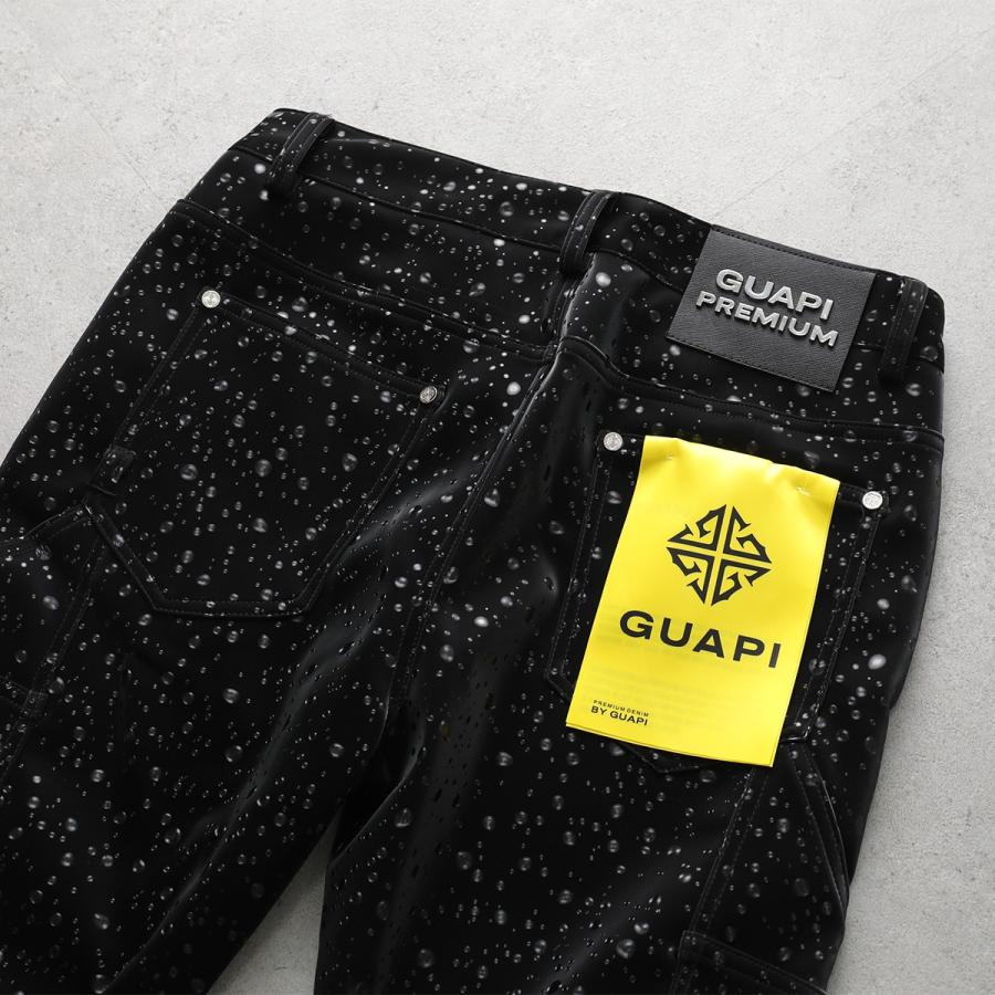 GUAPI グアピ フェイクレザーパンツ Obsidian Black Raindrop Leather