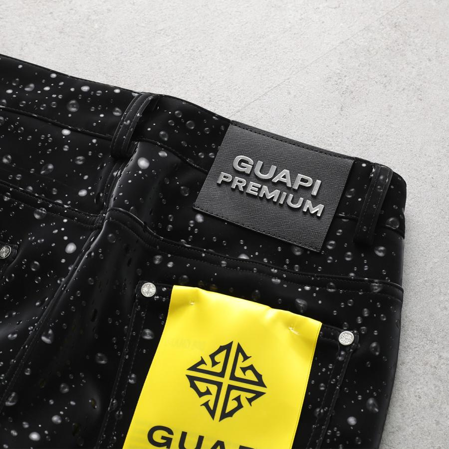 GUAPI グアピ フェイクレザーパンツ Obsidian Black Raindrop Leather