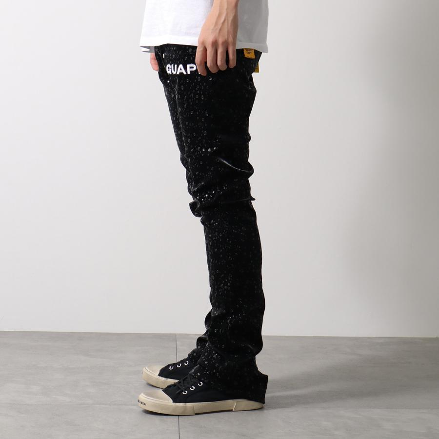 GUAPI グアピ フェイクレザーパンツ Obsidian Black Raindrop Leather
