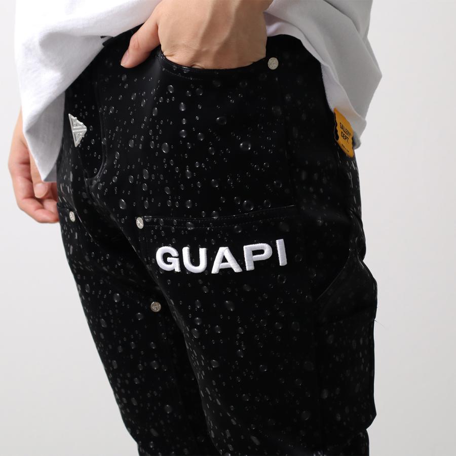 GUAPI グアピ フェイクレザーパンツ Obsidian Black Raindrop Leather