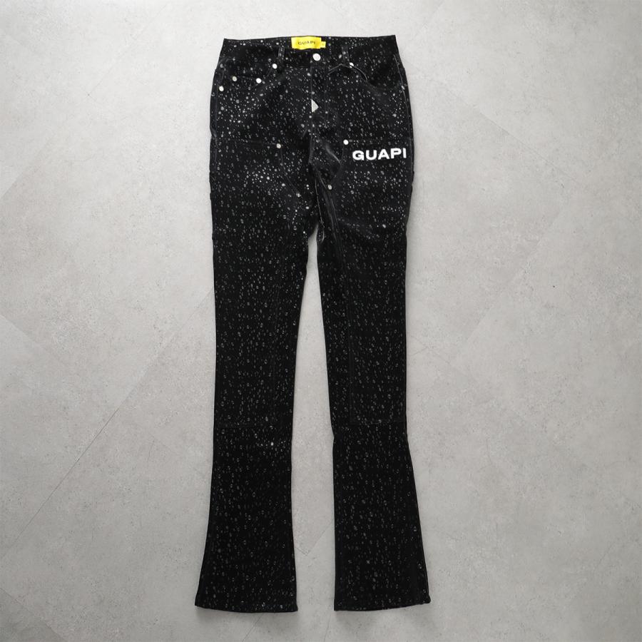 GUAPI グアピ フェイクレザーパンツ Obsidian Black Raindrop Leather