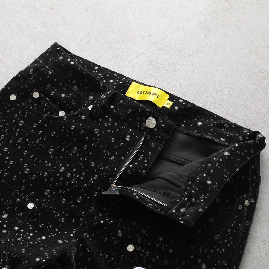 GUAPI グアピ フェイクレザーパンツ Obsidian Black Raindrop Leather