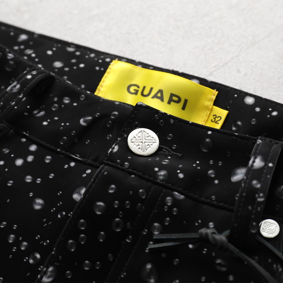 GUAPI グアピ フェイクレザーパンツ Obsidian Black Raindrop Leather