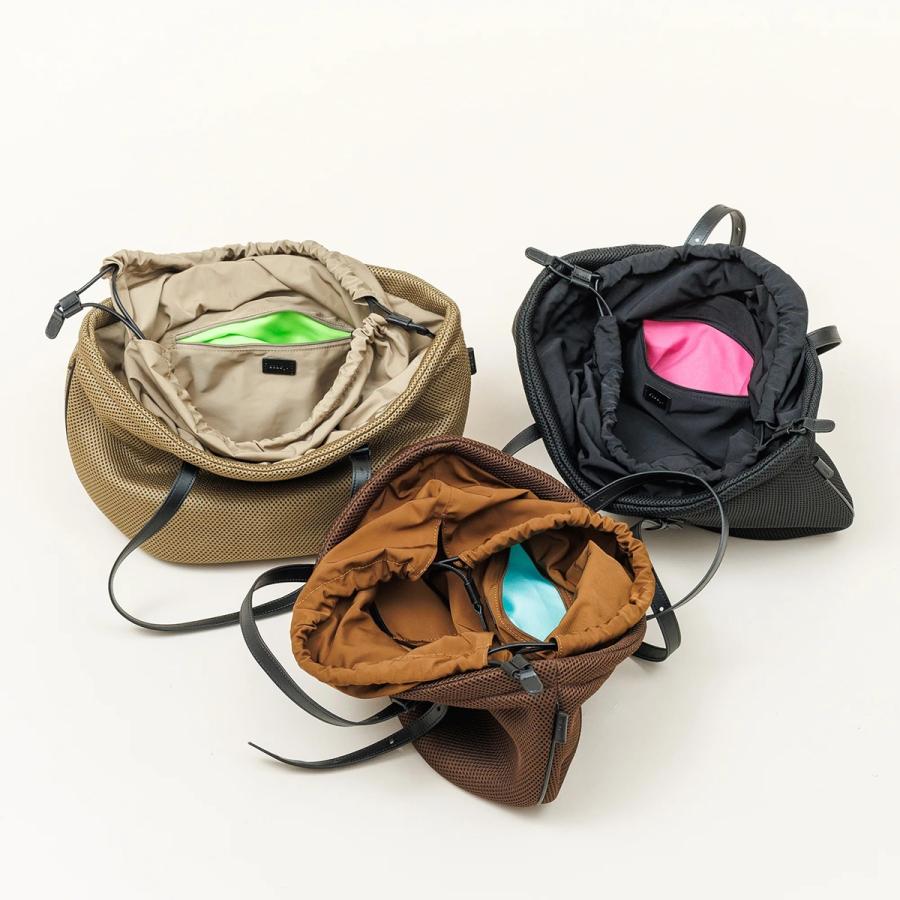 story. ストーリー トートバッグ AM LAUNDRY TOTE L 3A-1861 レディース エアメッシュ 巾着 軽量 ドロスト 鞄 01/Blackの画像