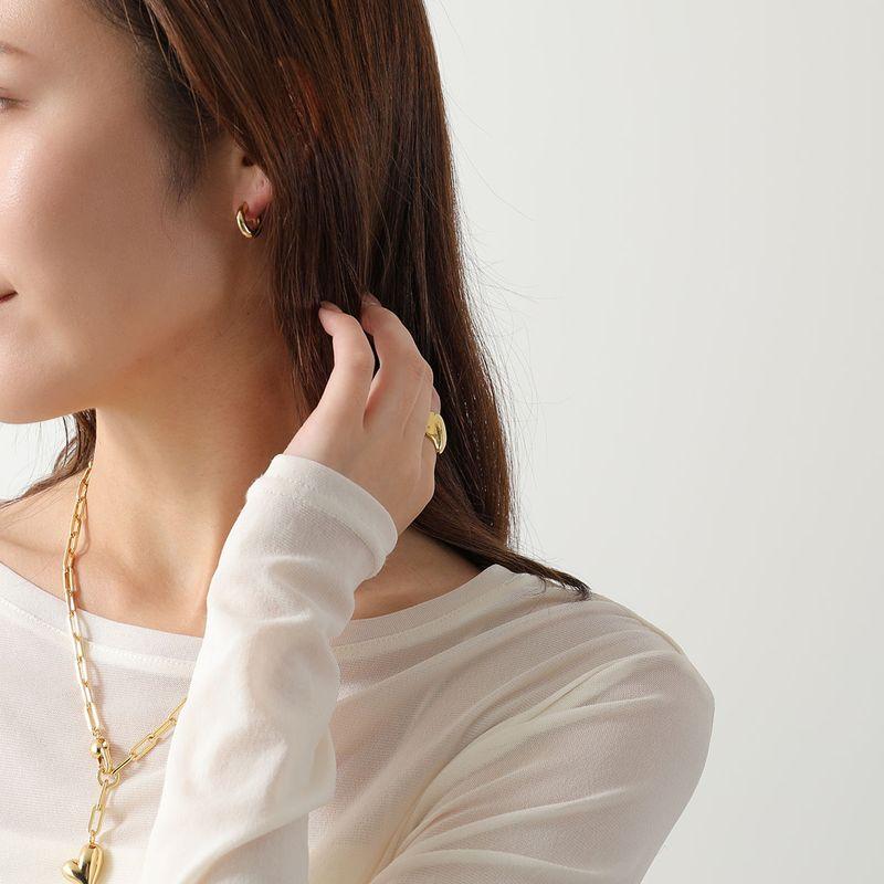 ANNIKA INEZ（アニカイネズ） フープピアス Wide Oblique Hoops Sml