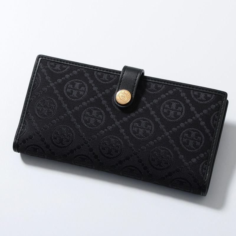 Tory Burch ブラック 二つ折り財布 TORY BURCH（トリーバーチ） 二つ折り財布 T MONOGRAM ZIP SLIM WALLET