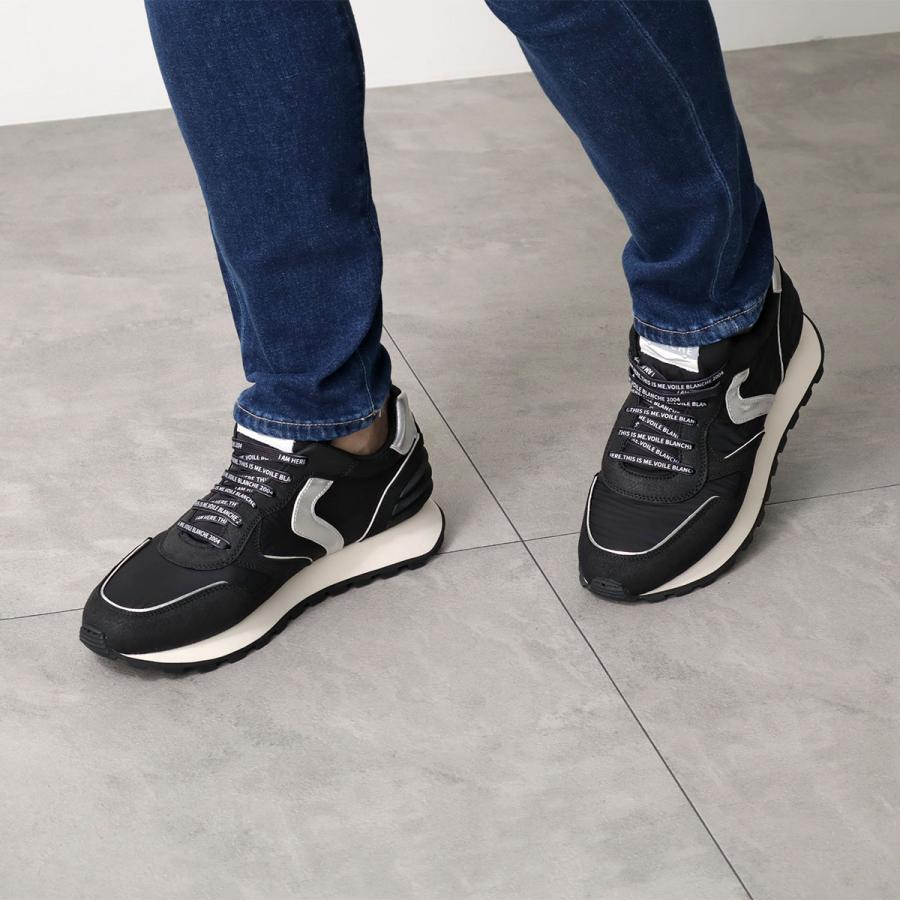 VOILE BLANCHE ボイルブランシェ スニーカー PARIS POWER MAN 2019275 11 メンズ ローカット スウェード 3.5cm 靴 1A02/BLACK-SILVERの画像