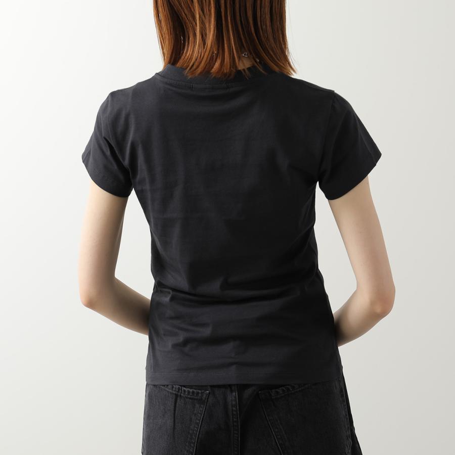 GANNI ガニー Tシャツ Basic Cotton Jersey Baby Fit A1050178 11026 レディース カットソー ミニT クロシェ刺繍 フラワー コットン クルーネックの画像