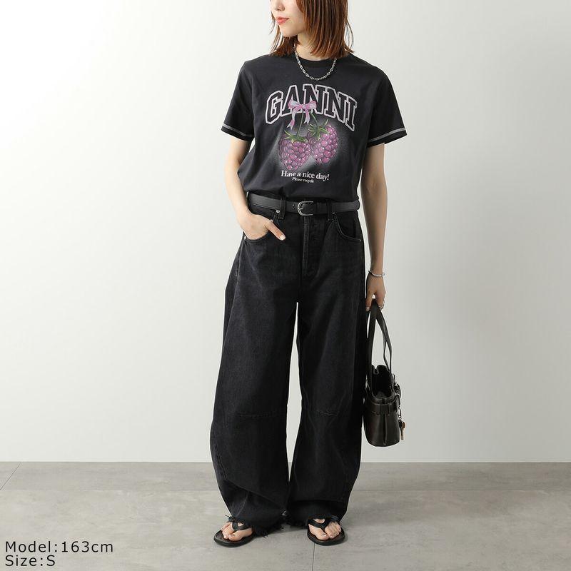 GANNI（ガニー） Tシャツ Basic Cotton Jersey Raspberry Print