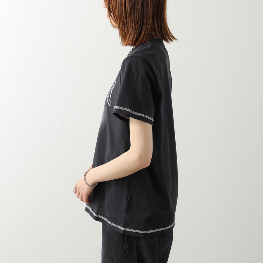 GANNI ガニー Tシャツ Basic Cotton Jersey Raspberry Print A1050219 11026 レディース カットソー ラズベリー プリント ロゴ コットン クルーネックの画像