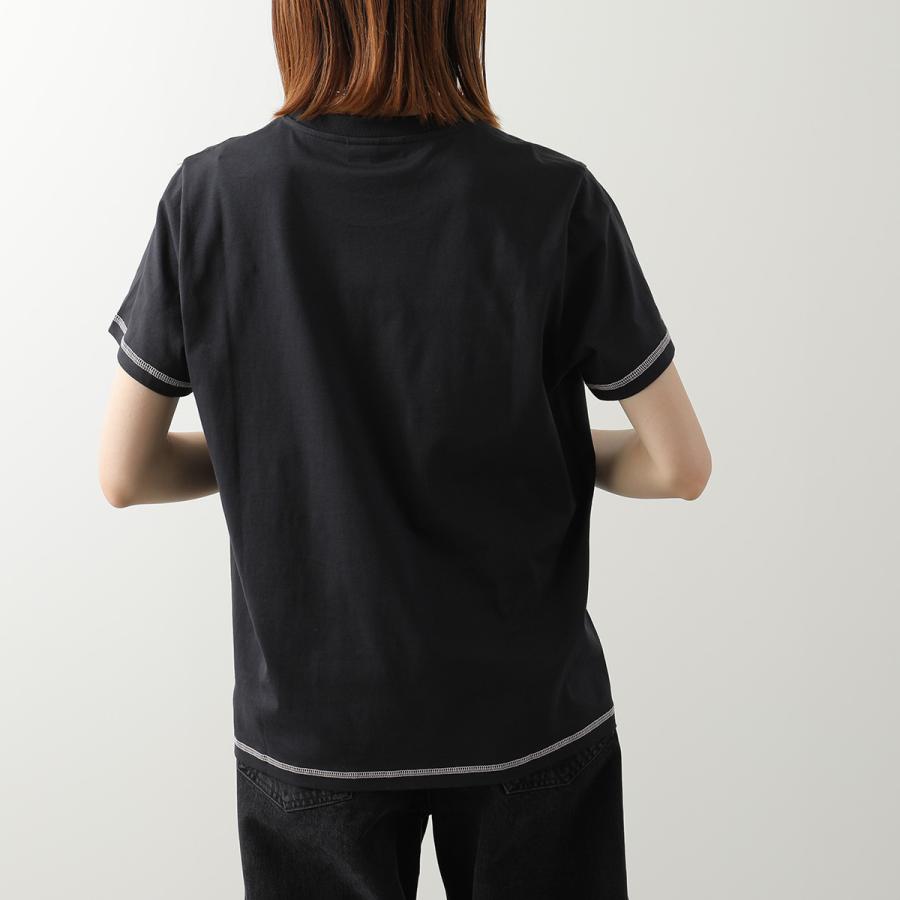 GANNI ガニー Tシャツ Basic Cotton Jersey Raspberry Print A1050219 11026 レディース カットソー ラズベリー プリント ロゴ コットン クルーネックの画像